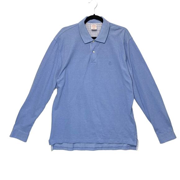 Brooks Brothers Original Fit Long Sleeve Performance Polo Men's Sz L Pale Blue - Picture 1 of 6